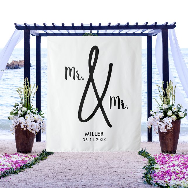Tapiz Boda Gay LGBT de Sr y Sr Fondo (Mr and Mr Backdrop Gay Wedding LGBT
)