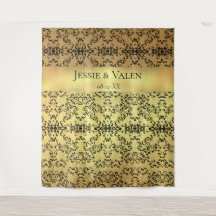 Boda Gótica de Remolino Dorado y Negro