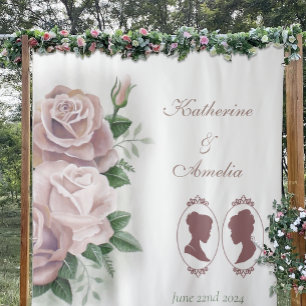 Tapiz Boda Lésbica Regencia Rubor Romántico