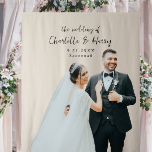 Tapiz Boda minimalista moderno de color beige