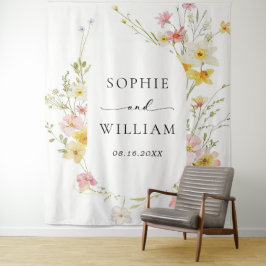 Tapiz Boda moderna elegante de flores silvestres primave