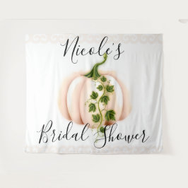 Tapiz Boda Otoñal Chic de Cuento de Calabaza Rosa Pálido