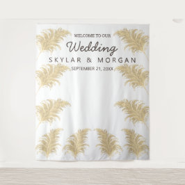 Tapiz Boda Pampas Grass Tan En Foto De Selfie Blanco