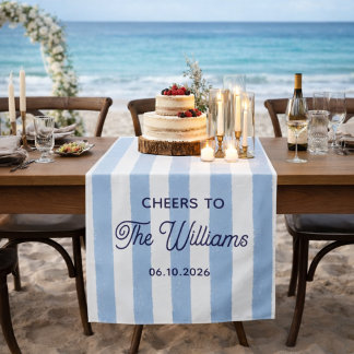 Tapiz Boda Personalizada Raya Azul
