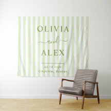 Boda Personalizada Verde con Rayas Retro