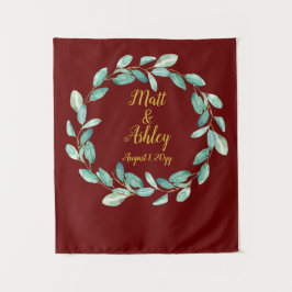 Tapiz Boda Rústico de Verdor Foto De Fondo De Booth