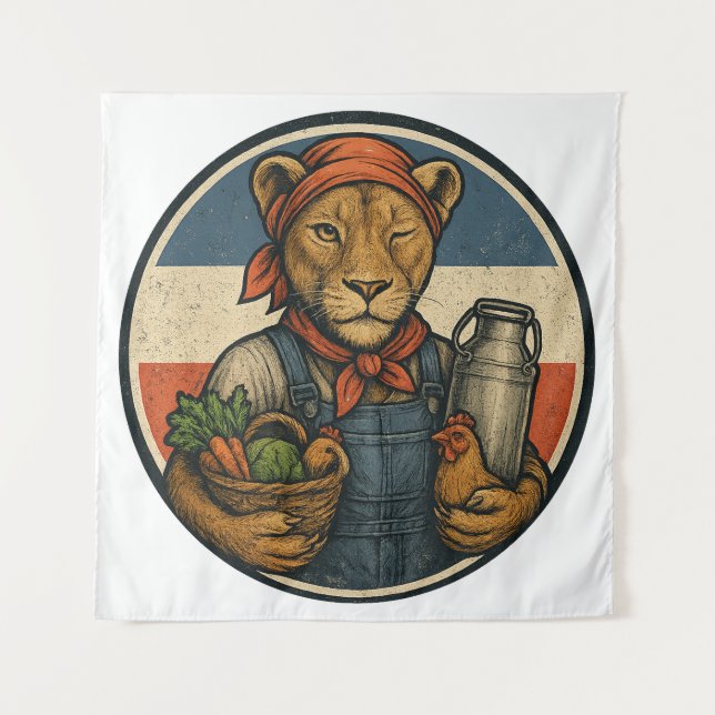 Tapiz Boerenprotest – Boerin met Trots en Kracht (Anverso)