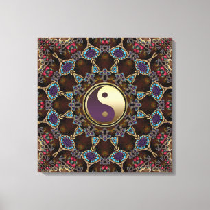 Tapiz bohemio Yin Yang Lienzo envuelto