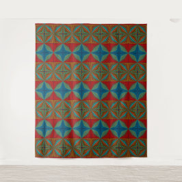 Tapiz Boho Abstracto Hippie Genial Rojo Azul Étnico Aluc