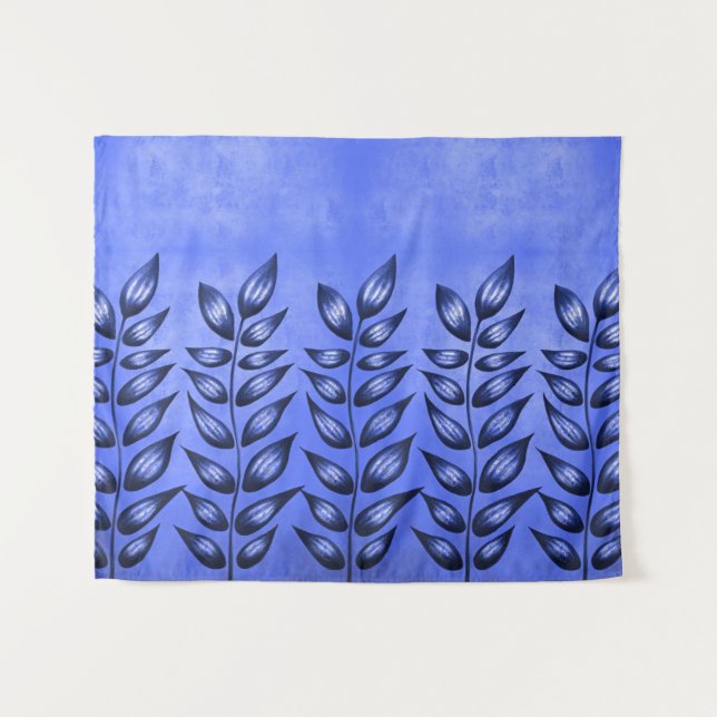 Tapiz Boho Blue Plant Lover (Anverso (horizontal))