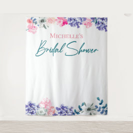 Tapiz Boho Chic Acuarela floral Ducha de Novia Personali