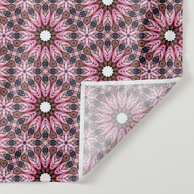 Tapiz Boho de pluma rosa cosida  (Detalle)
