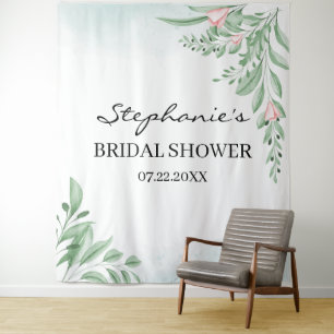 Tapiz Boho Dusty Blue Bridal Shower Booth