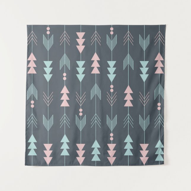 Tapiz Boho estilo bohemio: Patrón étnico sin foco (Anverso)