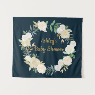 Tapiz Boho Fall Wedding Backdrop Gold White Baby Shower