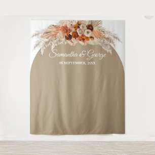 Tapiz Boho hierba de pampas cobre terracota floral boda