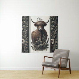 Tapiz Boho Highland Cow