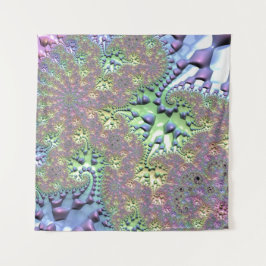 Tapiz Boho Hippie Groovy brillante fractal arcoiris colo