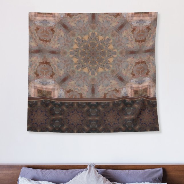 Tapiz Boho Mandala silenció los tonos de la tierra en Ze (Subido por el creador)