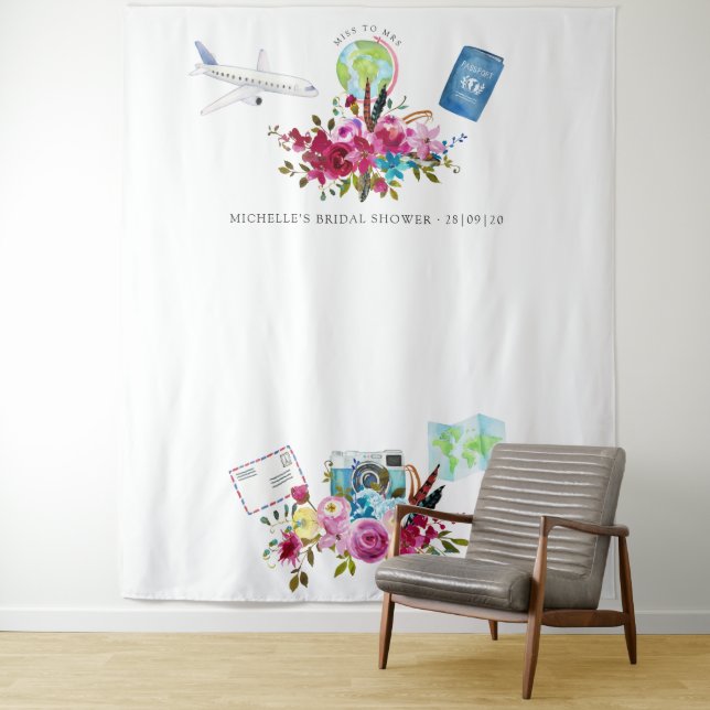 Tapiz Boho Miss To Mrs Bridal Shower Photo Booth (In situ)
