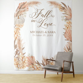 Tapiz Boho Pampas White Pumpkin backdrop fall banner 