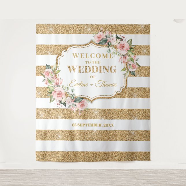 Tapiz Boho Rubor rosas rosas rosas rosas purpurinas de o (Anverso)