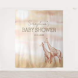 Tapiz Boho Safari Giraffe Baby Shower