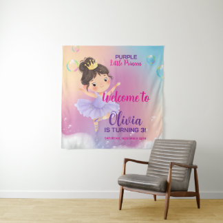 Tapiz Bola de la pequeña princesa púrpura