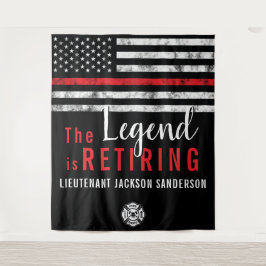 Tapiz Bombardero de bandera roja de retiro de bomberos