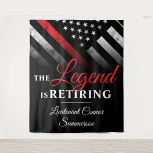 Tapiz Bombardero de bandera roja de retiro de bomberos