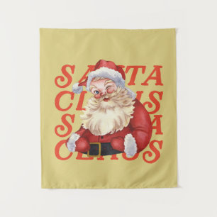 Tapiz Bonito acuarela Santa Claus Red y Mustard Textos