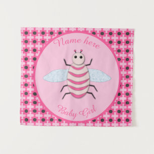 Tapiz Bonito Bebé Rosa Bee Personalizado