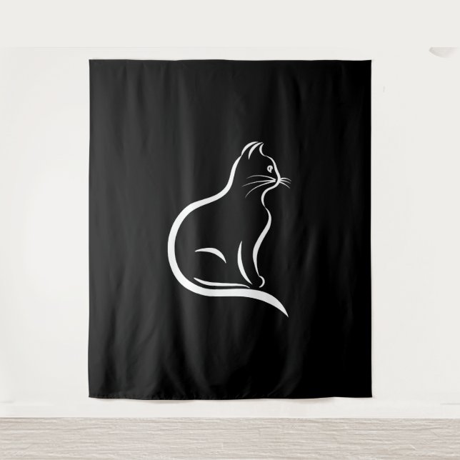 Tapiz Bonito dibujo de gato para amantes de los animales (Anverso)