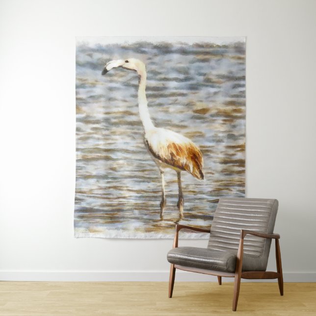 Tapiz Bonito Flamingo Fledgling Watercolor (In situ)