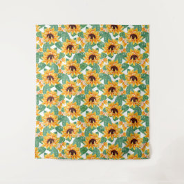 Tapiz Bonito Sunflower Patrón amarillo y verde