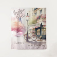Bonjour Bebe French Cafe Baby Shower Backdrop