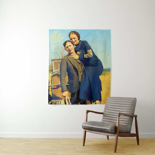 Tapiz Bonnie Parker Clyde Barrow 1933 (In situ)