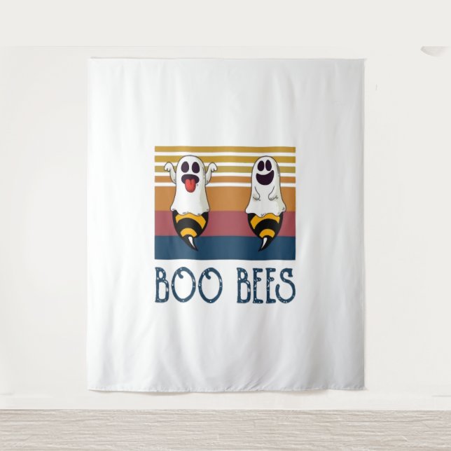 Tapiz Boo Bees Pareja Ghost Halloween (Anverso)