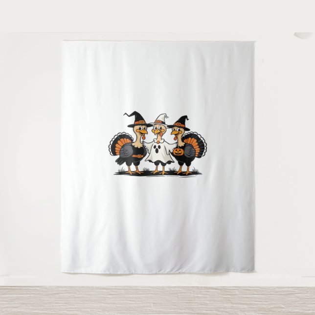 Tapiz Boo de Halloween en Turquía, acción de gracias en  (Anverso)