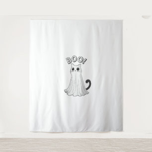 Tapiz Boo Kitty Cute Gato Fantasma Halloween Spooky Kitt
