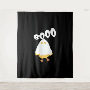 Tapiz Booo Halloween Ghost Chicken camiseta divertida