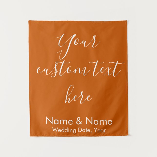 Tapiz Booth Boda Naranja Quemado (Anverso)