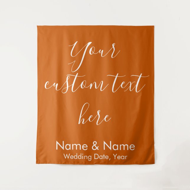 Tapiz Booth Boda Naranja Quemado (Anverso)