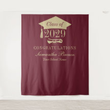 Booth Elegante Burgundy Bienvenida Fiesta de Gradu