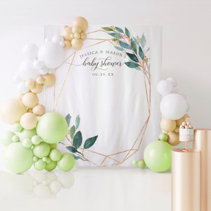 Tapiz Booth fotográfico Greenery Gold Baby Shower