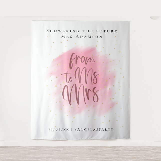 Tapiz Booth fotográfico Rosa y Purpurina de oro (Anverso)