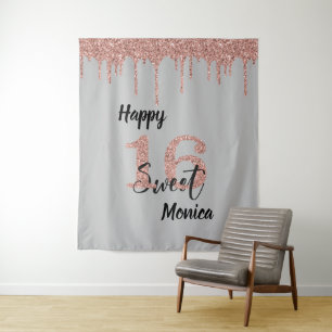 Tapiz Booth Sweet 16 Sixteen Rosa Gold