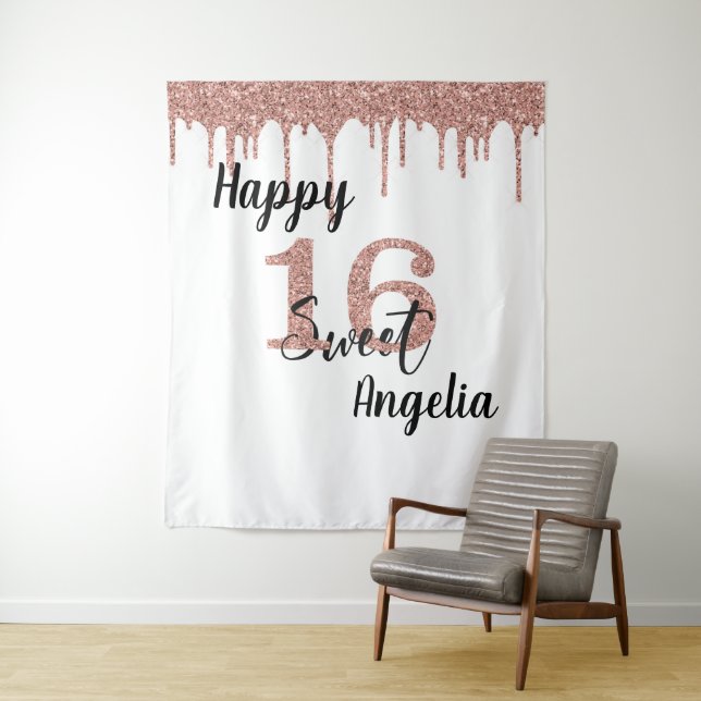 Tapiz Booth Sweet 16 Sixteen Rosa Gold (In situ)