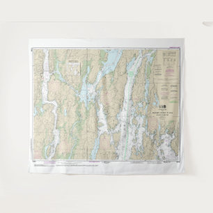 Tapiz Boothbay Harbour to Bath Nautical Chart 13296