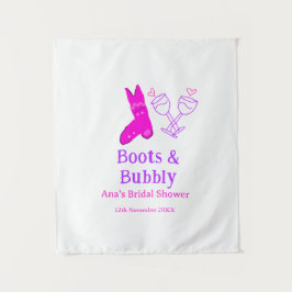 Tapiz Boots y botella de champán burbujeante ducha de no